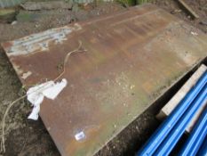 LARGE STEEL ROAD PLATE, 1.5M X 2.7M X 15MM APPROX.