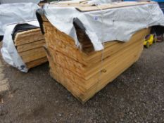LARGE PACK OF MACHINED SHIPLAP CLADDING TIMBER, UNTREATED, 95MM WIDE APPROX @ 1.75M LENGTH APPROX.