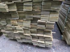 LARGE PACK OF TREATED FEATHER EDGE CLADDING TIMBER, 1.5M X 10.5CM APPROX.