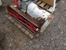 SILVER COLOURED CYLINDER MOWER.