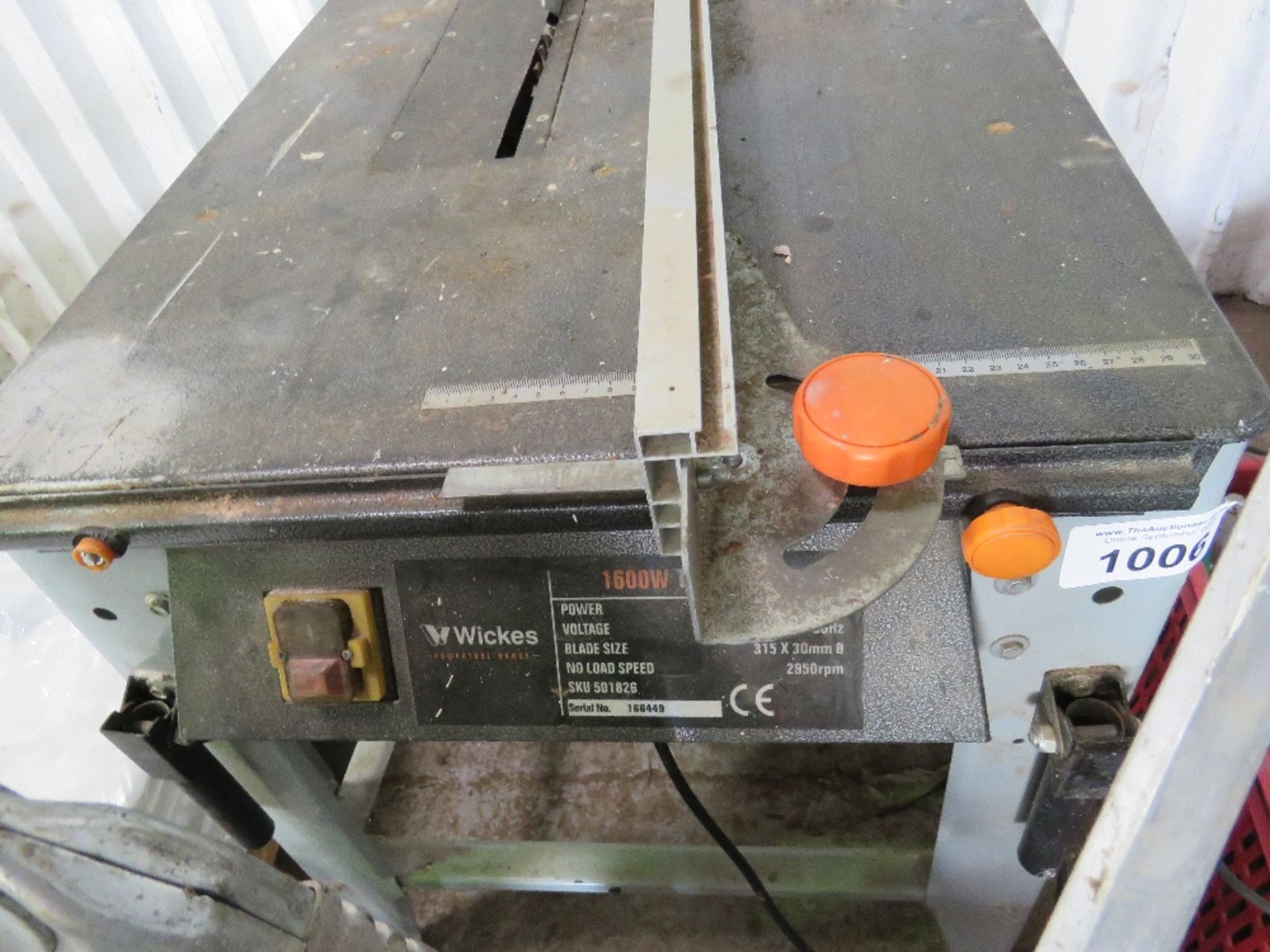 1600WATT RATED 240VOLT TABLE SAW. UNTESTED, CONDITION UNKNOWN NO VAT ON HAMMER PRICE. - Image 2 of 4