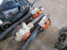 3 X STIHL HANDHELD BLOWERS. UNTESTED, CONDITION UNKNOWN. NO VAT ON HAMMER PRICE.