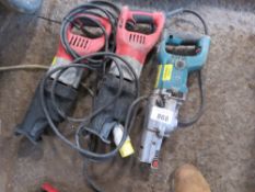 3 X RECIPROCATING SAWS. UNTESTED, CONDITION UNKNOWN.