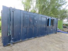 SECURE SITE OFFICE, 24FT WITH WINDOW SHUTTERS. WITH SMALL SINK ETC. WITH KEYS. SOURCED FROM SITE CL