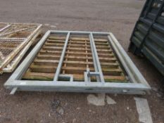 2 X METAL GATE FRAMES TO SUIT A 16FT OPENING APPROX, 6FT HEIGHT APPROX.