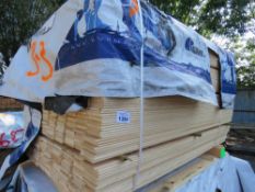LARGE PACK OF UNTREATED HIT AND MISS TIMBER FENCE CLADDING BOARDS, 1.44M LENGTH X 95MM WIDTH.