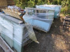 4 X PALLETS OF GREENHOUSE GLASS. NO VAT ON HAMMER PRICE.