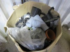 BOX OF GUTTERING PARTS, BRACKETS ETC.DIRECT FROM LOCAL COMPANY, SURPLUS TO REQUIREMENTS.