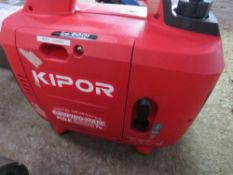 KIPOR KGE2000TC CAMPING GENERATOR. WHEN TESTED WAS SEEN TO START AND RUN. NO VAT ON HAMMER PRICE.
