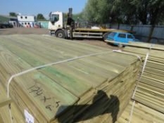 LARGE PACK OF HIT AND MISS PRESSURE TREATED MACHINED TIMBER FENCE CLADDING BOARDS, 1.74M X 95MM WIDT