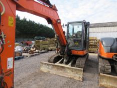 HITACHI ZX65USB-5A RUBBER TRACKED EXCAVATOR, YEAR 2013. 9437 REC HOURS. COMES WITH ONE BUCKET AS SH