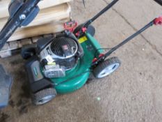 QUALCAST ELECTRIC START MOWER, NO COLLECTOR. UNTESTED, CONDITION UNKNOWN. NO VAT ON HAMMER PRICE.