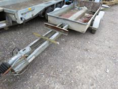 TWIN AXLED MINI DIGGER TRAILER WITH LONG DRAWBAR. BED SIZE IS 7FT X 4FT APPROX.