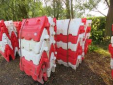 36 X MELBAS WINTEX HOG600 PLASTIC WATER FILLED ROAD BARRIERS, UNUSED/SHOP SOILED.