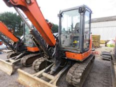 HITACHI ZX65USB-5A RUBBER TRACKED EXCAVATOR, YEAR 2014. 7276 REC HOURS. COMES WITH ONE BUCKET AS SH