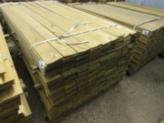 LARGE PACK OF HIT AND MISS FENCE CLADDING TIMBER BOARDS, 1.74M LENGTH X 10CM WIDTH APPROX.