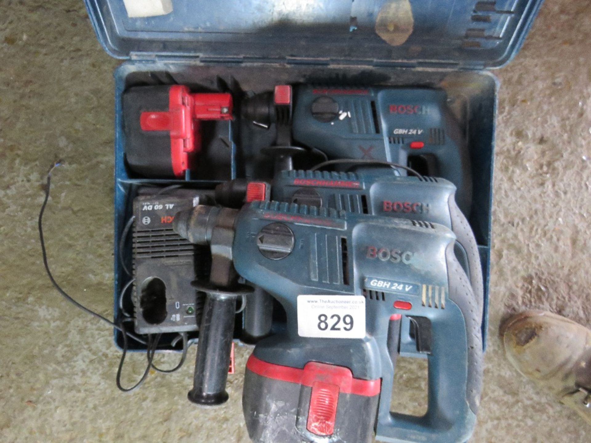 3 X BOSCH 24VOLT DRILLS. BEEN IN LONG TERM STORAGE, UNTESTED, CONDITION UNKNOWN.