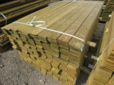 LARGE PACK OF HIT AND MISS FENCE CLADDING TIMBER BOARDS, 1.74M LENGTH X 10CM WIDTH APPROX.