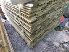 LARGE PACK OF TREATED SHIPLAP CLADDING TIMBER, 1.72M LENGTH X 10CM WIDTH APPROX.
