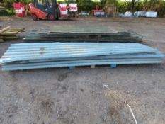 STACK OF PRE USED BLUE BOX PROFILE ROOF SHEETS 12FT APPROX, 12NO IN TOTAL APPROX. NO VAT ON HAMMER P