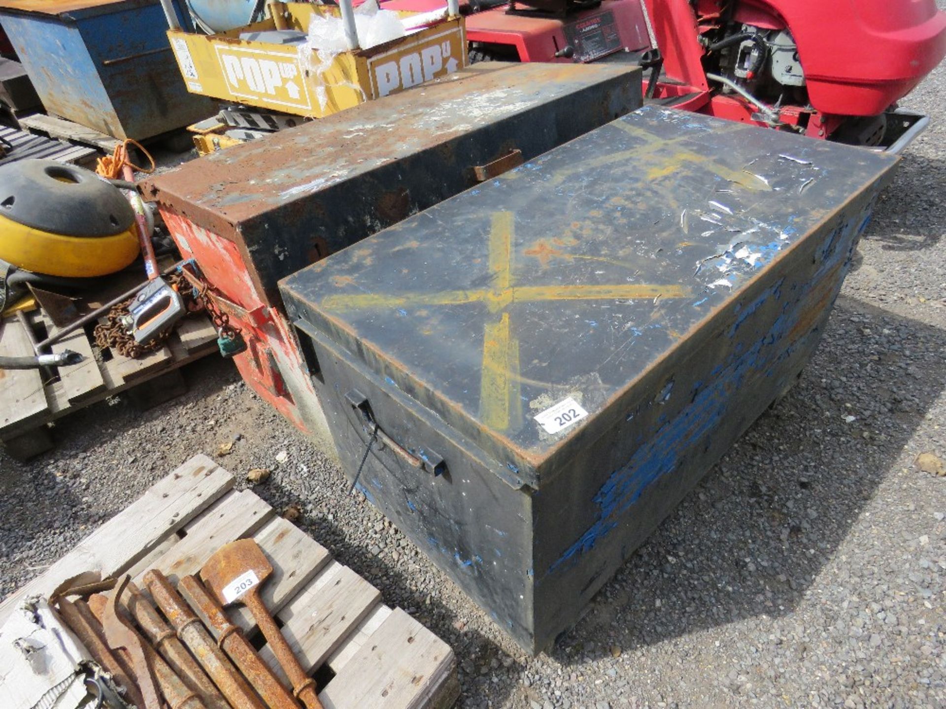 2 X METAL TOOL BOXES, NO KEYS.