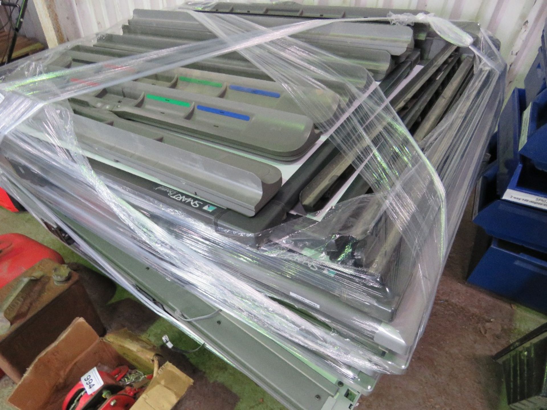 STACK OF APPROXIMATELY 13 X COMPUTER WHITE BOARDS, EX SCHOOLS.