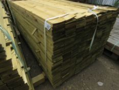 LARGE PACK OF FEATHER EDGE FENCE CLADDING TIMBER BOARDS, 1.79M LENGTH X 10CM WIDTH APPROX.