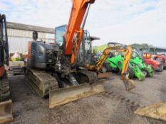 HITACHI ZX85USB-5A RUBBER TRACKED EXCAVATOR, YEAR 2014. 9442 REC HOURS. COMES WITH ONE BUCKET AS SH