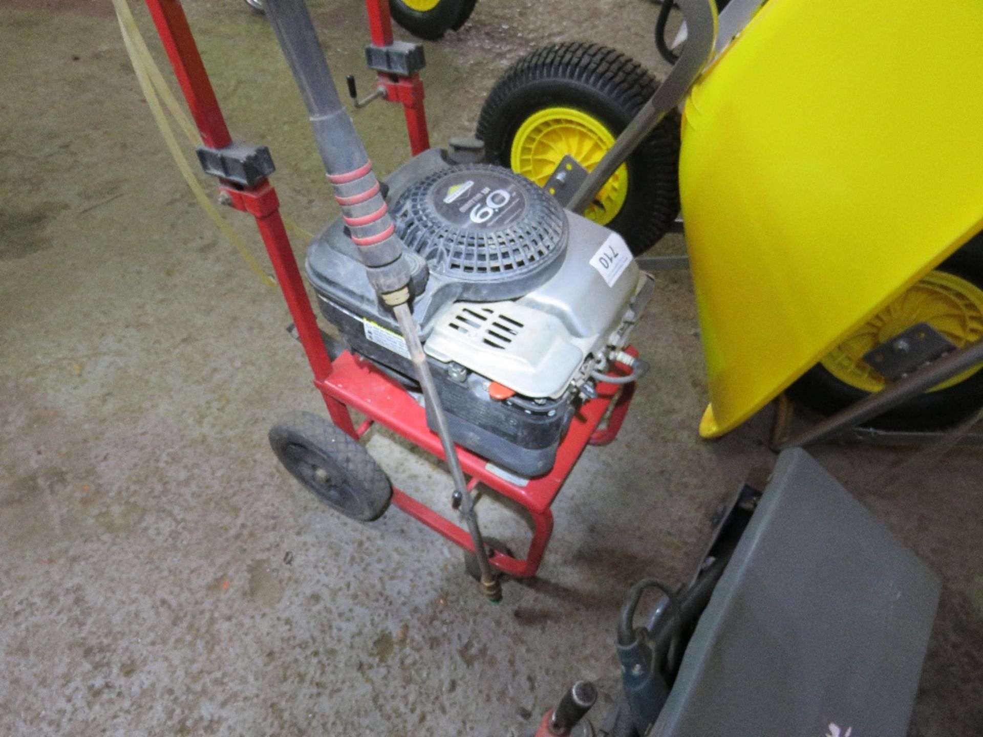 PETROL ENGINED WASHER. WHEN TESTED WAS SEEN TO RUN. NEEDS HOSE.