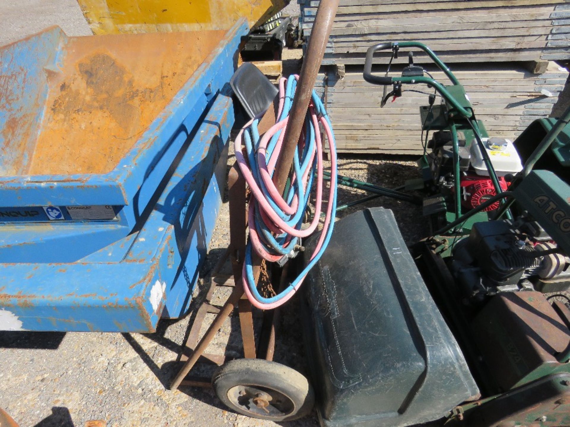 GAS CUTTING EQUIPMENT PLUS A BOTTLE BARROW.