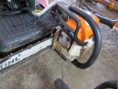 STIHL MS211 PETROL CHAINSAW. UNTESTED, CONDITION UNKNOWN. NO VAT ON HAMMER PRICE.