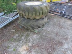 2 X JCB TELEHANDLER WHEELS AND TYRES, 16.5/85-24. SOURCED FROM SITE CLEARANCE, NO VAT ON HAMMER PRIC