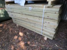 LARGE PACK OF FEATHER EDGE TREATED TIMBER FENCE CLADDING BOARDS, 1.8M LENGTH X 100MM WIDTH APPROX.