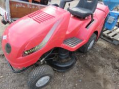 CASTLE GARDEN RIDE ON MOWER WITH REAR COLLECTOR. WHEN TESTED WAS SEEN TO RUN BUT DRIVE NOT ENGAGING.