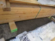 LARGE PACK OF UNTREATED PROFILED TIMBER POSTS. SIZE: 2.4M LENGTH, 85MM WIDTH, 35MM DEPTH A