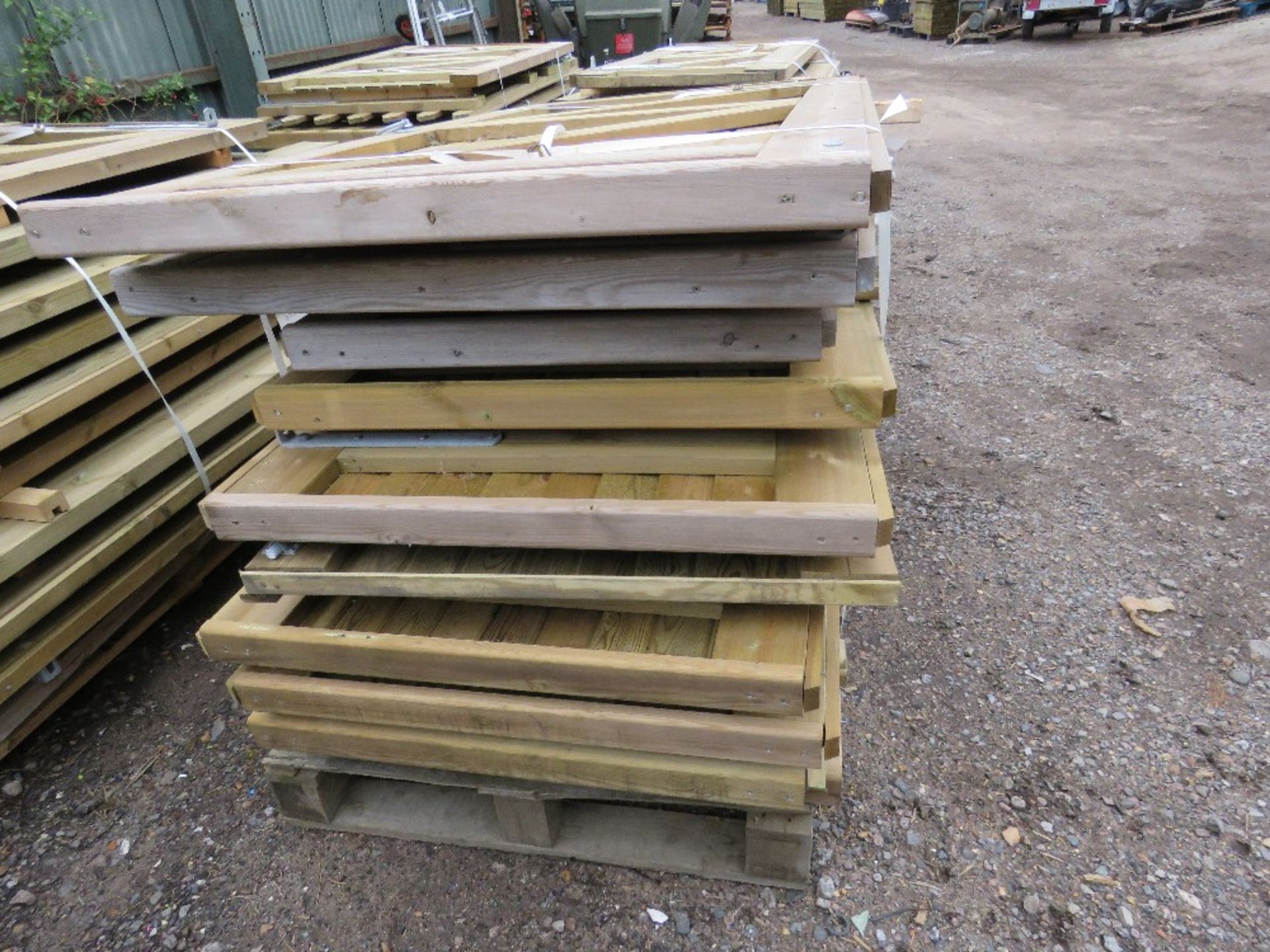 STACK OF 10 X ASSORTED WOODEN PEDESTRIAN GATES. - Image 2 of 4