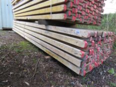 BUNDLE OF I BEAM WOODEN SHUTTERING BEAMS, 50NO APPROX IN THE BUNDLE, 4.5METRE LENGTH. ALSO SUITABLE