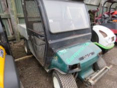 CLUB CAR CARRYALL WORK TRUCK BUGGY, PETROL ENGINED. WHEN TESTED WAS SEEN TO START AND DRIVE.