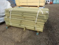 LARGE PACK OF TREATED SHIPLAP TIMBER CLADDING BOARDS. SIZE: 1.72M LENGTH, 10MM WIDTH APPROX.