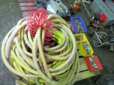 AIR HOSES PLUS LARGE AMOUNT OF PIPE CONNECTORS ETC.