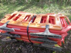 STACK OF APPROXIMATELY 16 X PLASTIC CHAPTER 8 BARRIERS.