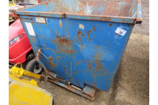 CONQUIP FORKLIFT TIPPING SKIP, BLUE, YEAR 2017. - Image 1 of 3