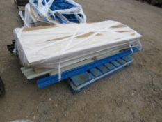 PALLET OF RACKING WITH WOODEN SHELVES. UPRIGHTS 2.1M HEIGHT. NO VAT CHARGED ON HAMMER PRICE.