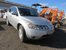 NISSAN MURANO CAR, REG: NL07 OLW. 87,433 REC MILES, AUTOMATIC, PETROL 3500CC, WITH V5, TEST TILL 22N