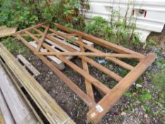 WOODEN 5 BAR FIELD GATE, SUITABLE FOR 10FT OPENING APPROX.