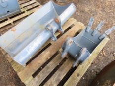 2 X EXCAVATOR BUCKETS, UNUSED, 10" AND 3FT GRADING.