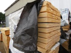 LARGE PACK OF HIT AND MISS TIMBER CLADDING BOARDS, UNTREATED. 1.75M LENGTH X 95MM WIDTH APPROX.