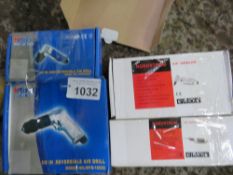 4 X ASSORTED AIR TOOLS: AIR NIBBLER, AIR BODY SAW, 2 X NON REVERSIBLE DRILLS.