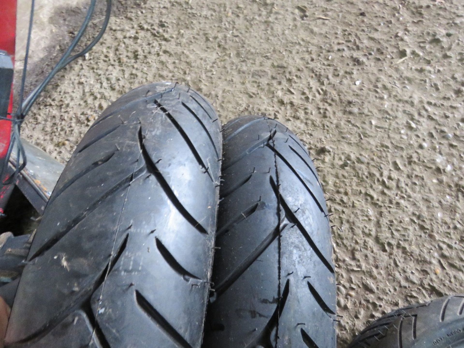2 X DUNLOP 120/80-14 MOTORBIKE TYRES, SOURCED FROM COMPANY LIQUIDATION. THIS LOT IS SOLD UNDER THE A