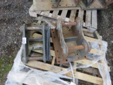 PALLET CONTAINING 2 X 45MM PINNED EXCAVATOR BREAKER HEADSTOCKS / MOUNTING BRACKETS.